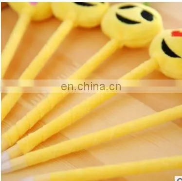 cute Kawaii Plush Ballpoint Pen Creative Cartoon Facial Expression Ball Pen For Kids School Supplies