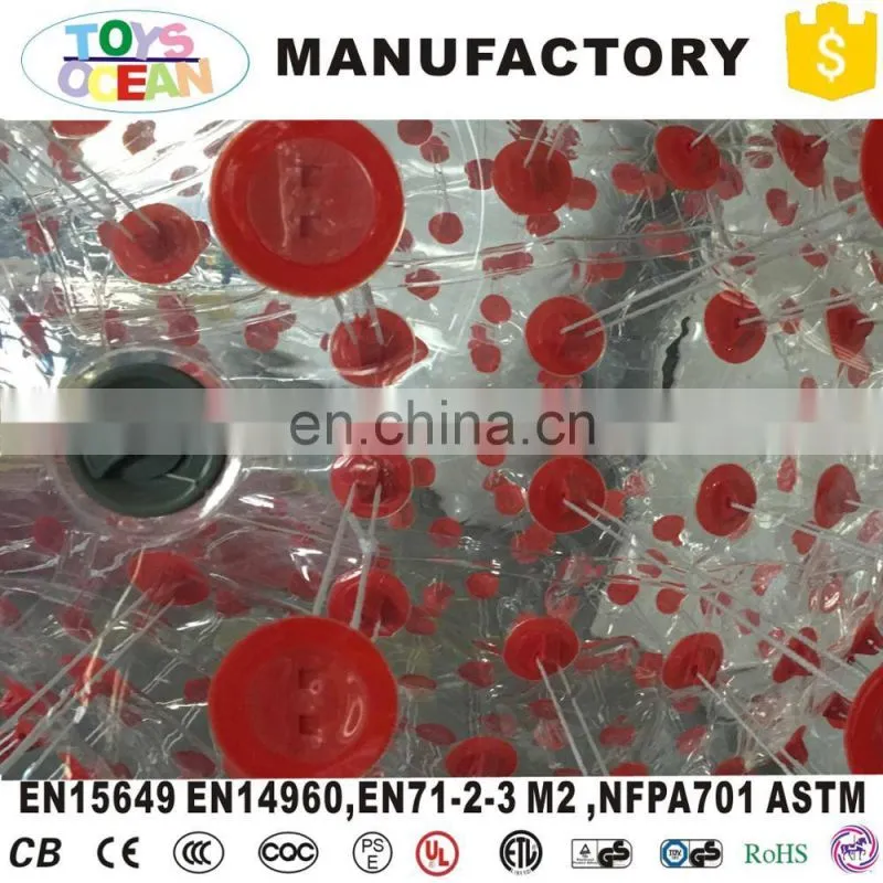 Super quality colorful inflatable human size zorb ball with EN15649