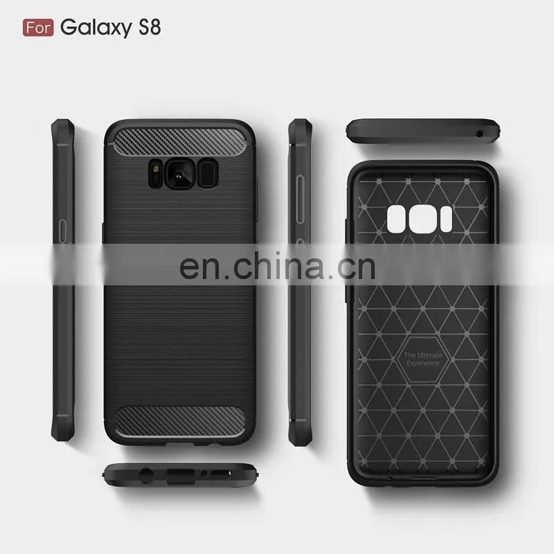 Carbon fiber pattern soft TPU back cover case for Samsung Galaxy S8
