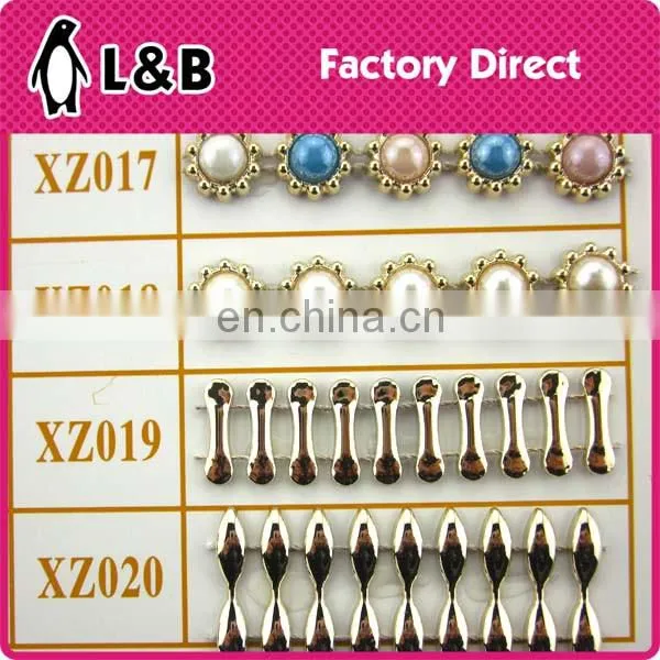 wholesale rhinstone gold plastic trim banding plastic wedding dress flower appliques