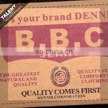 kraft-wash-paper denim leather label patch