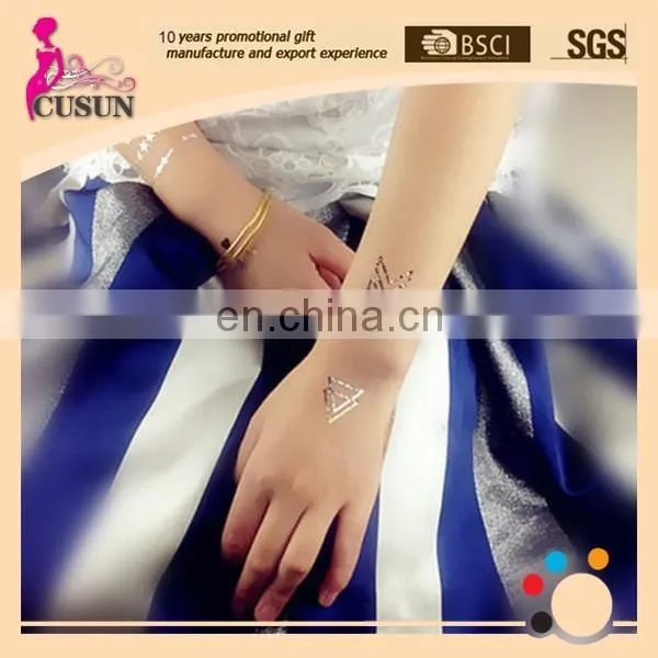 Temporary newest hot sale metallic temporary body tattoos gold silver jewelry tattoos