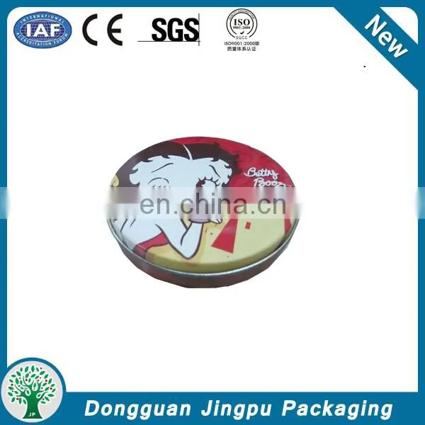 Round hot sale cosmetic tin box/ lip balm boxes