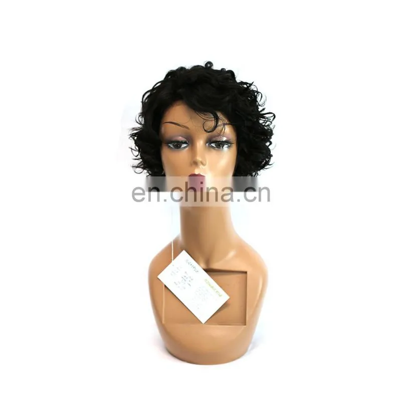 short curly wig human hair lace front wig
