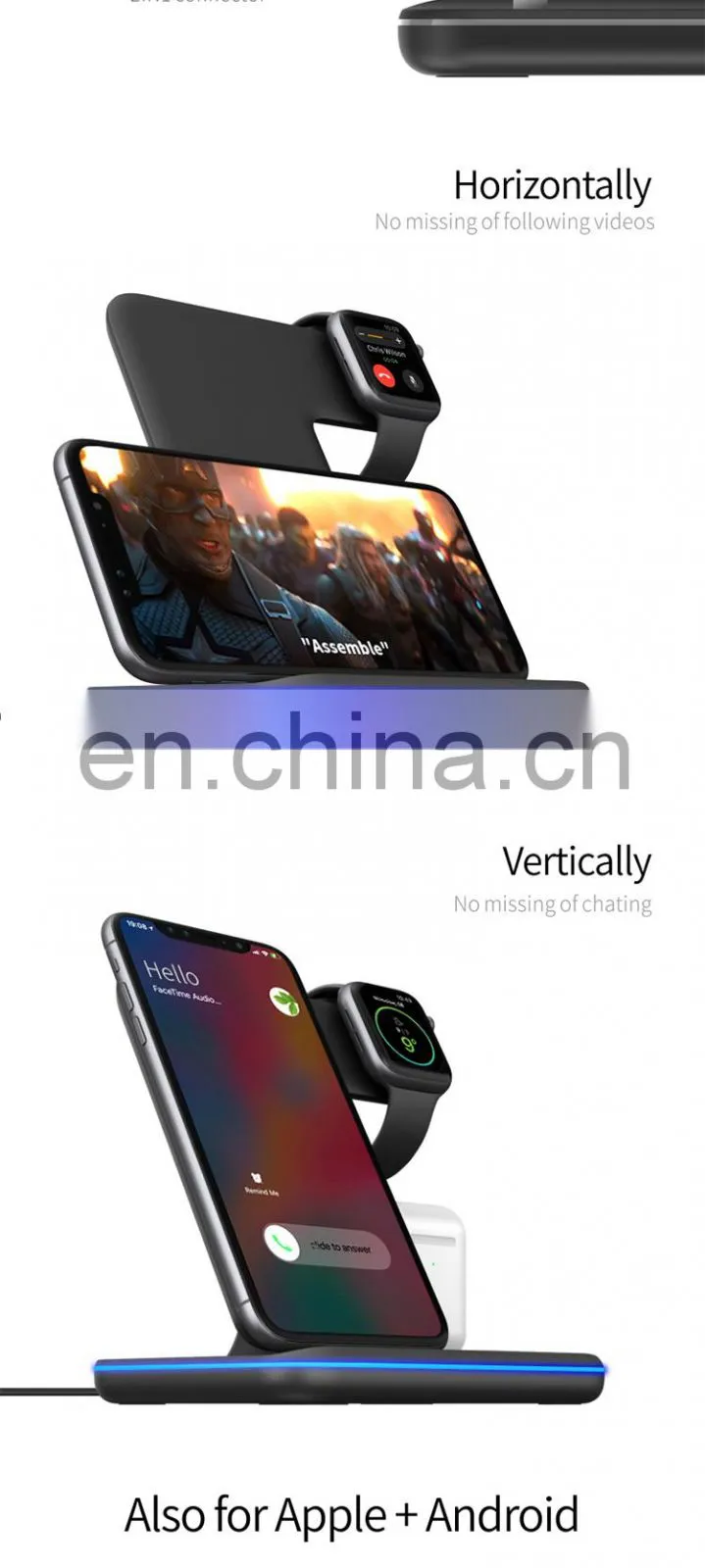 Wireless Charging New Arrivals 2020 For Apple Watch Charger Earphones Mobile Phone Holder Charger 3 In 1
