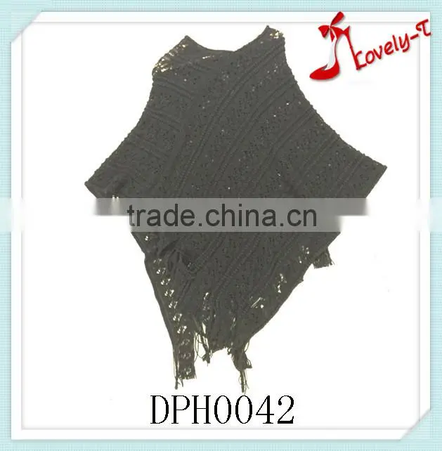 New arrival 100% acrylic women poncho sweater pattern for wholesale
