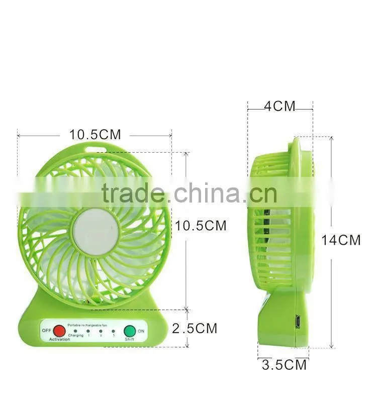 New Design 2015 Newest Mini USB Fan With 3 Protable Rechargeable Fan With LED Light