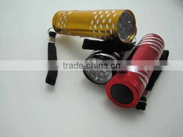 Ningbo handheld flashlight 9 led mini flashlight