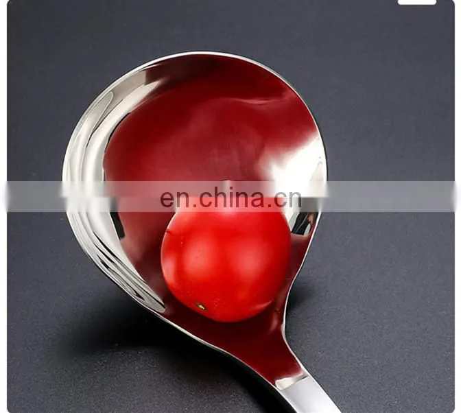 7 Inch Long Handle Stainless Steel Hanging Hot Pot Scoop Kitchen Cooking Spoon Soup Ladle Colander Spoon