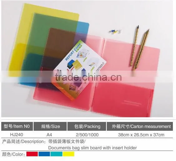 2015 promotional office file folder item with innerside slip pockets document holding file folders