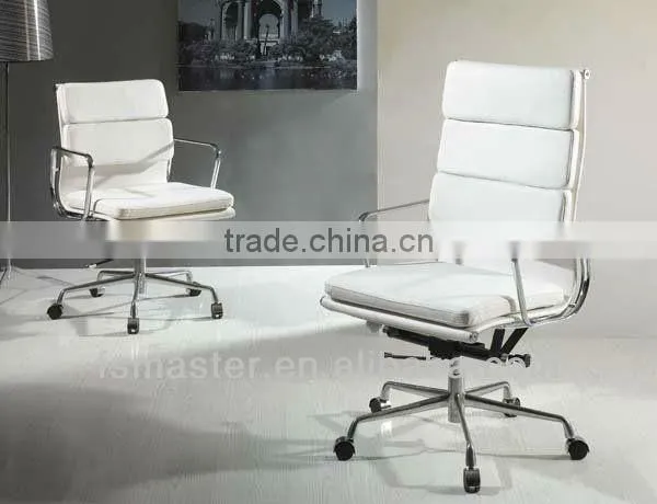 high back soft pad chair pu/genuine leather material with soft cusion office chair