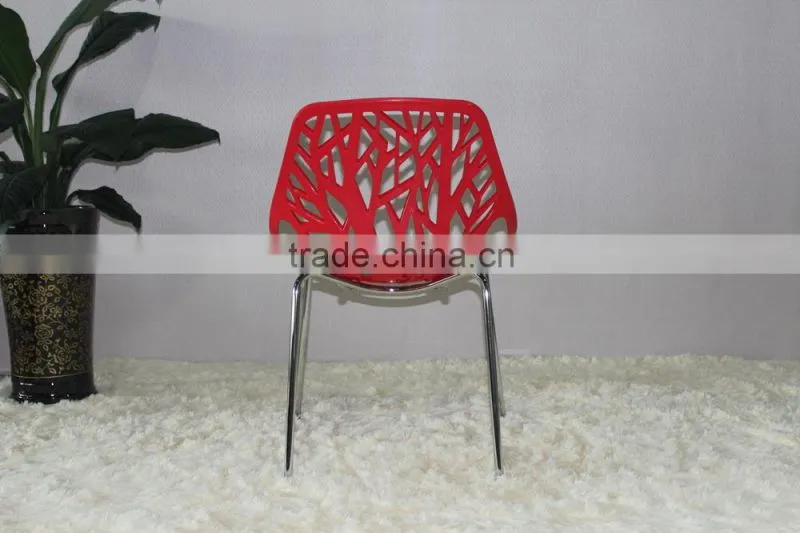 Best selling tree design plastic steel legs restaurant chairs china