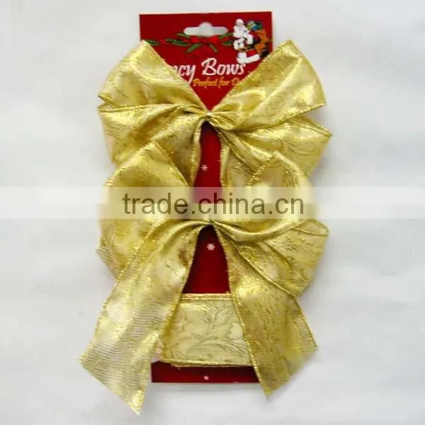 2016 Decorate gift box with butterfly bow, 5" width velvet ribbon bow tie with double wing