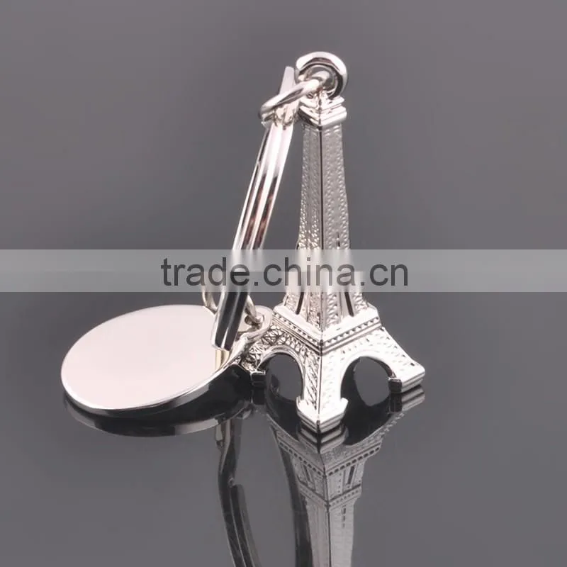 Good quality zinc alloy key chain pendant small Tower Keychain