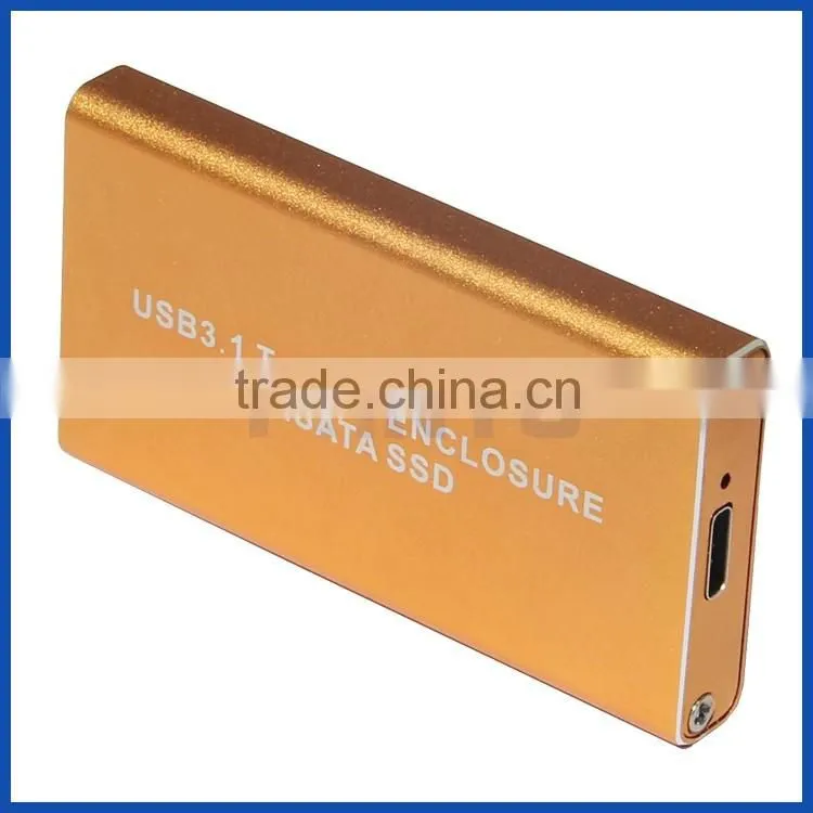 Aluminium mSATA SSD box USB3.1 type C Gen 2 to 3050 mm mSATA SSD enclosure
