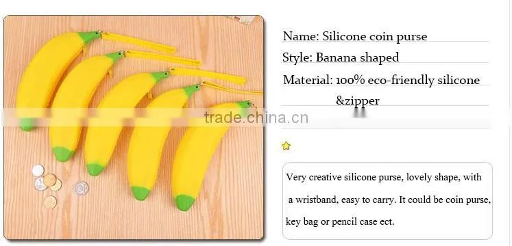 Banana Shaped Silicone Coin Walle/travel wallet/slim wallet
