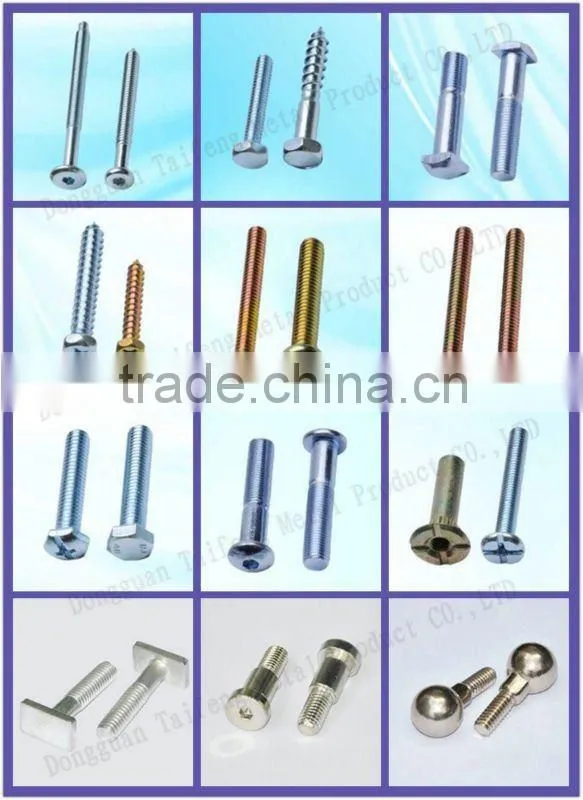 M12 partial thread stud bolts with nickel plated