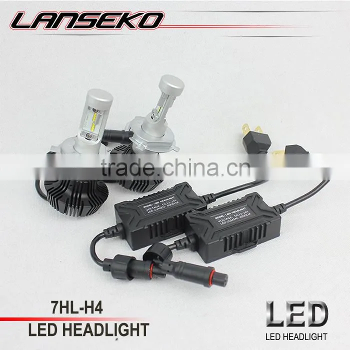 Newest led car headlight 6500K super brightest H4 high lumen led car light bulb