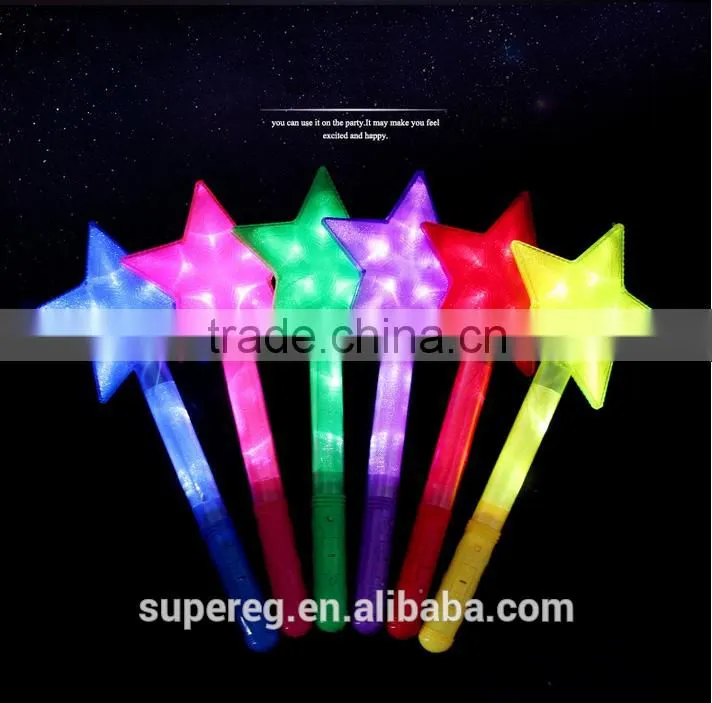 Color Star/Heart LED Light Stick Shiny Cheering Glow Flash Light Stick Christmas Gift Party
