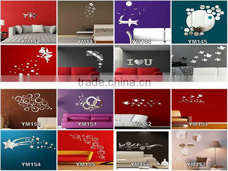 ALFOREVER football adhesive decor wall mirror sticker, acrylic mirror sticker,mirror sticker