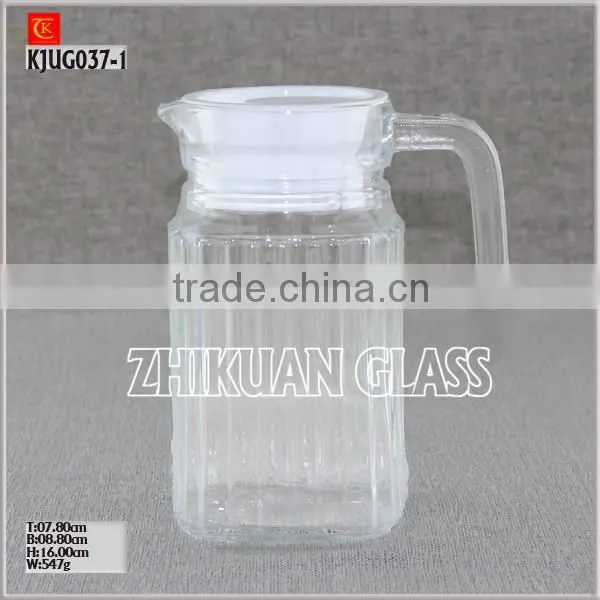 Glass Jug for beer with handle Juice Glass Jug set with lid