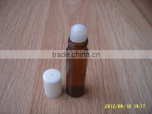 Amber roll on 10ml bottle,10ml amber roll on bottle with cap
