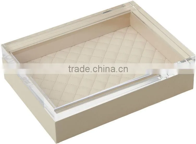 2016 top grade custom nice clear acrylic box with lid