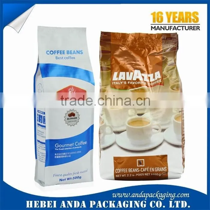 Custom printing coffee bag wholesale, laminated aluminum foil coffee bags