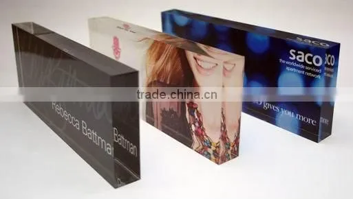 Acrylic logo block for shop advertising