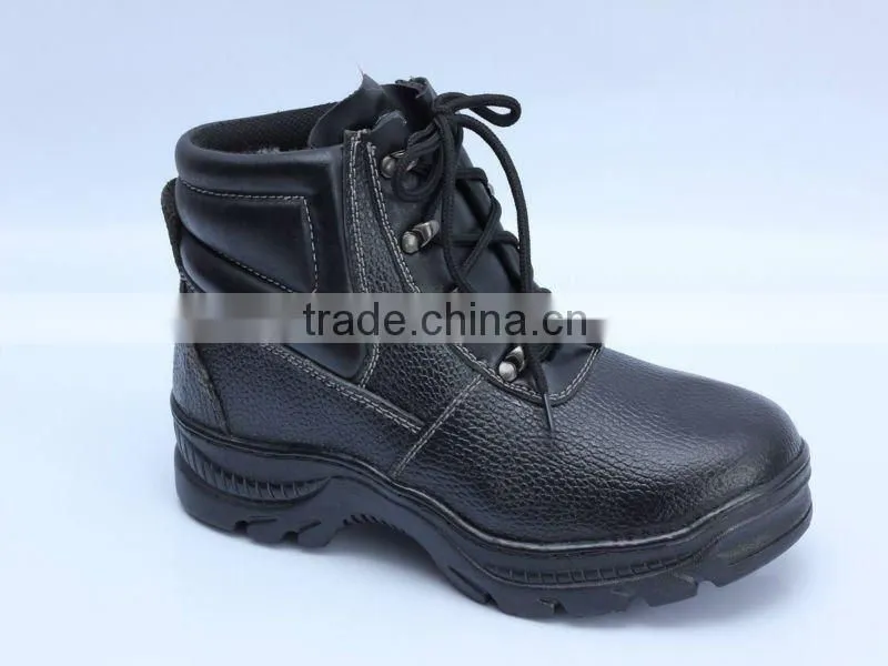 leather steel toe cemented sole safety shoes