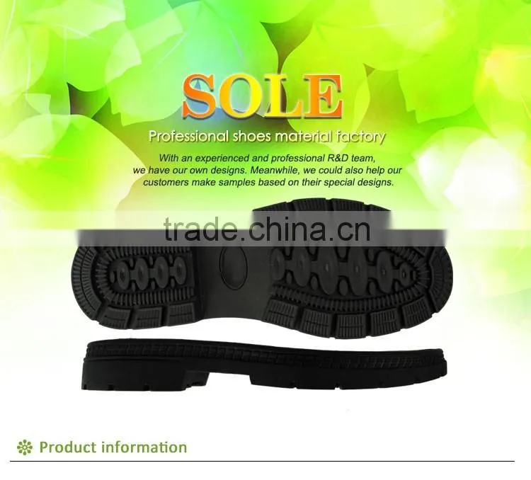 Black color flexible working labour rubber outsoles