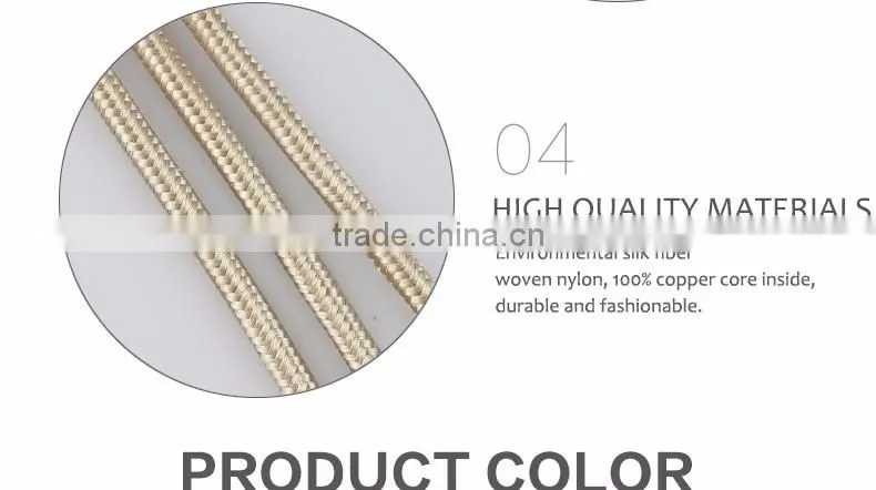 1.2m Nylon Woven Three Metal Plugs 3 in 1 Micro USB Cable Colorful Phone Cable for iPhone 6 6s Plus 5s Android Type C