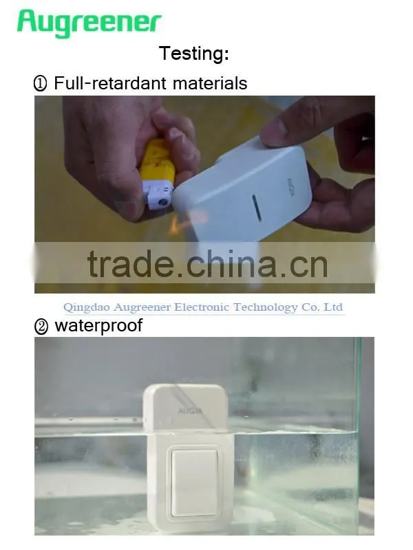 manufacturer supply wireless doorbell with 2 receiver and no battery waterproof doorbells Plug in Qingdao of E2