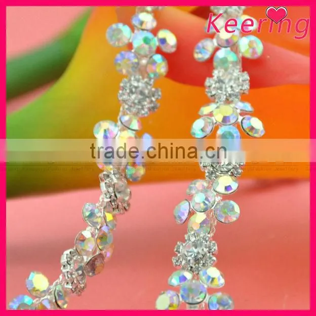 Good quality AB color rhinestone chains for garment accessories