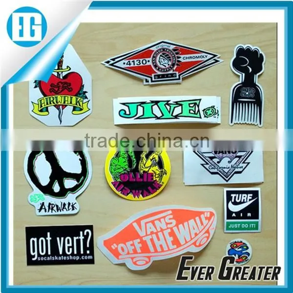 Custom clear vinyl sticker skateboard decals sticker design clear stickers branded sticker