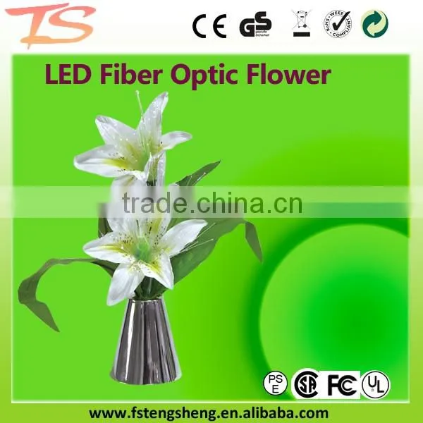 Fiber Optic LED White Lily flower lights