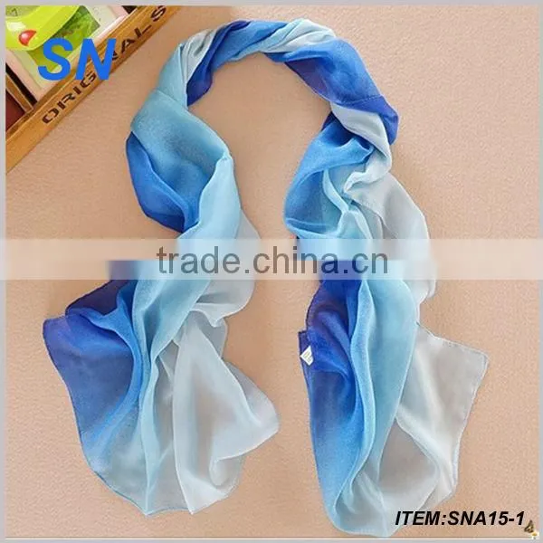 2014 new style silk chiffon scarf plain silk chiffon scarf