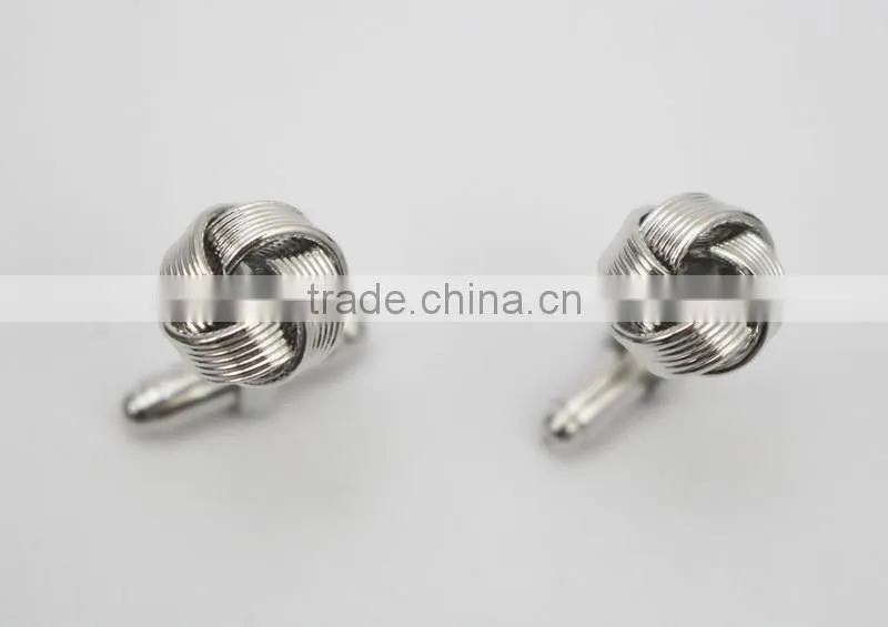 Factory Supply top quality cheap copper metal Silk Knot Cufflinks