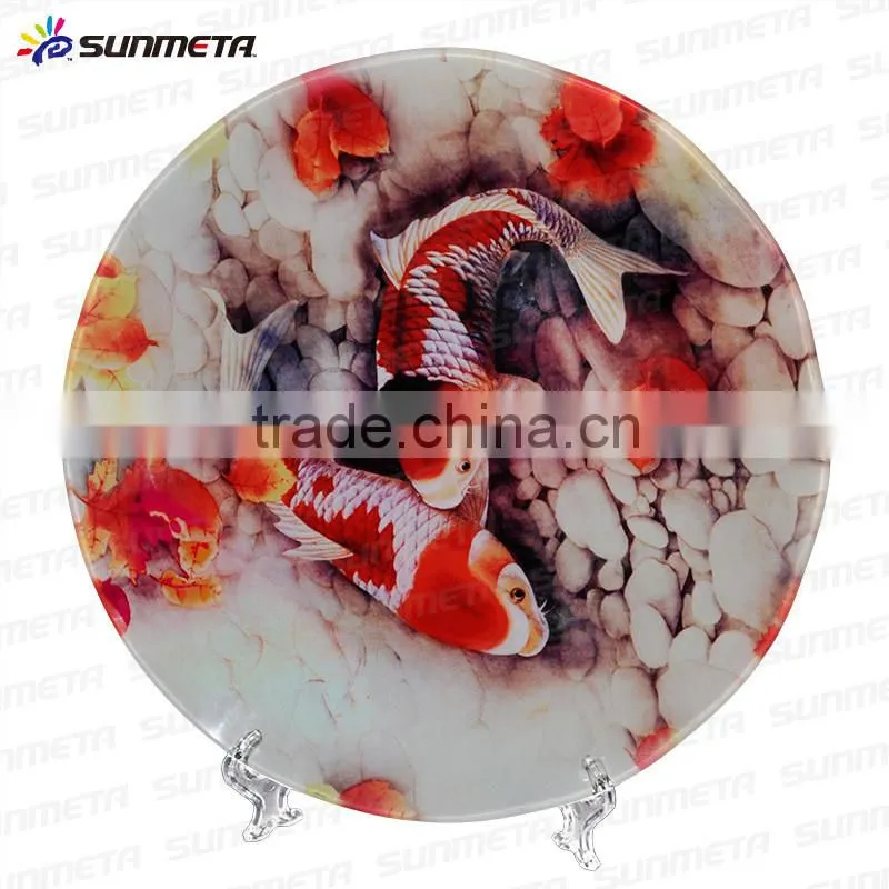 SUNMETA factory Personalized 10 inch sublimation Toughened glass plate for 3D vacuum machine
