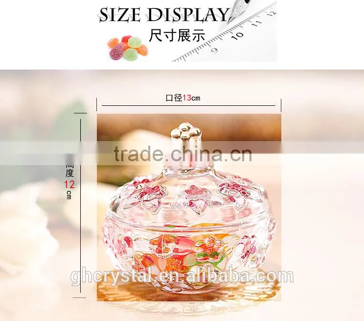 Home decorative crystal glass candy pot