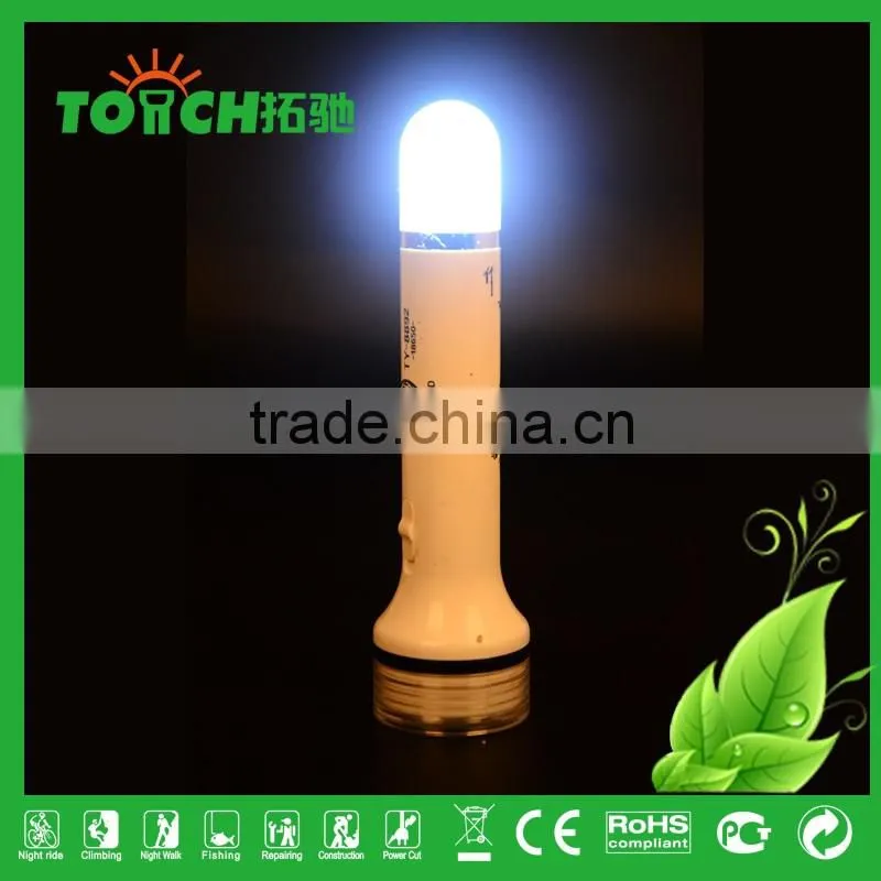 2016 New Disign Rechargeable LED Flashlight Torch Lighters with Charger Camping Light Plastic Torch Light