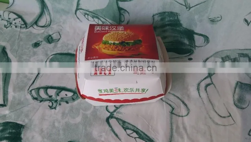 Christamas Eco-friendly hamburger paper Boxes printed at food Standard