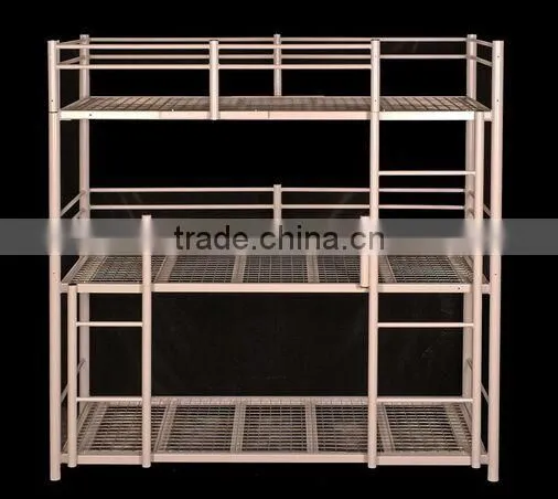 Triple tier high quality 3 tier bunk bed metal for school hostel
