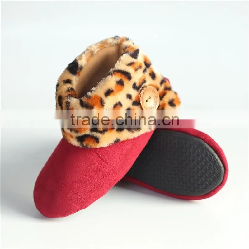 Sex ladies slipper microsuede boots with button