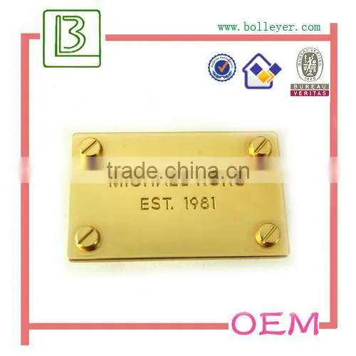 Brushed Anti Brass Metal Name Badge for Jeans