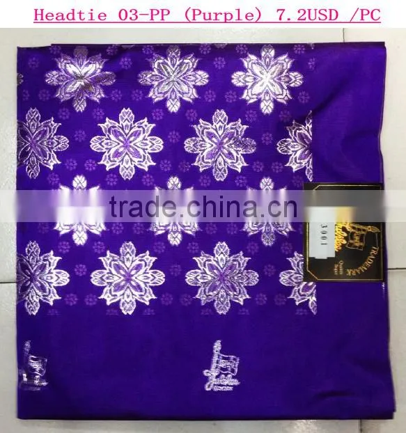 Golden african gele headtie/100%cotton nigerian sego headtie for gele