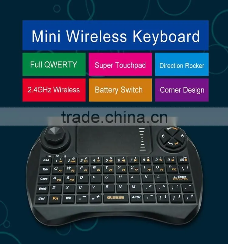 Rii I8 Mini 2.4Ghz Wireless Touchpad Keyboard With Mouse For Pc, Pad, Xbox 360, Ps3, Google Android Tv Box, Htpc, Iptv