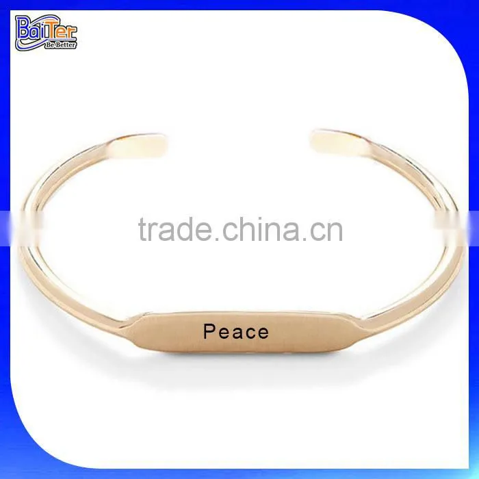 Custom Personalized Word Quote Cuff Stainless Steel Memorial Bracelets