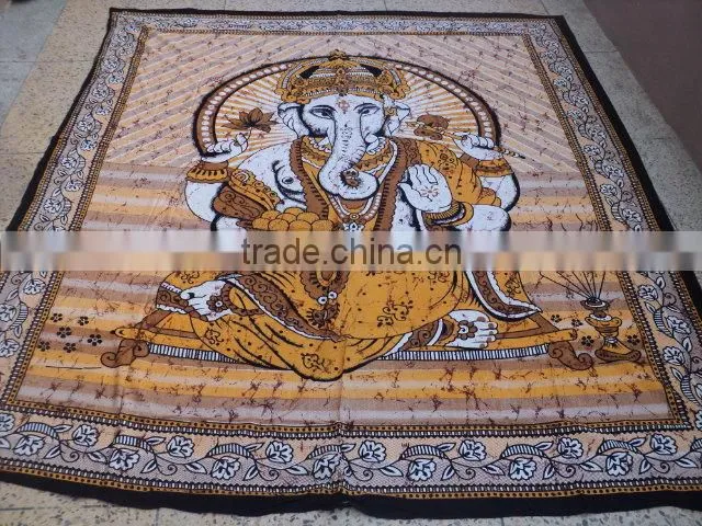 multicoloured printed ganesh tapestries new from india