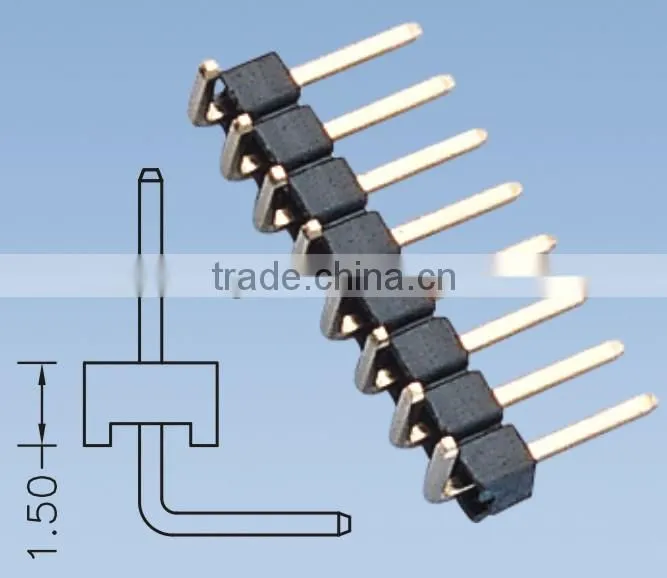 Single Row 90 Degree Pin Header Connector 1.27mm H=1.7